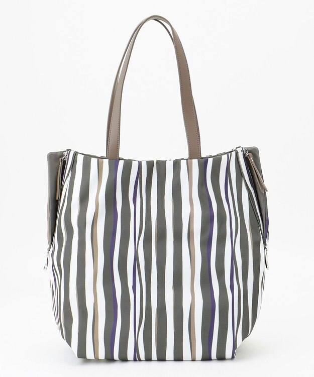 Y'SACCS 【ムック本掲載】ドローイングストライプ　トートバッグ グレー