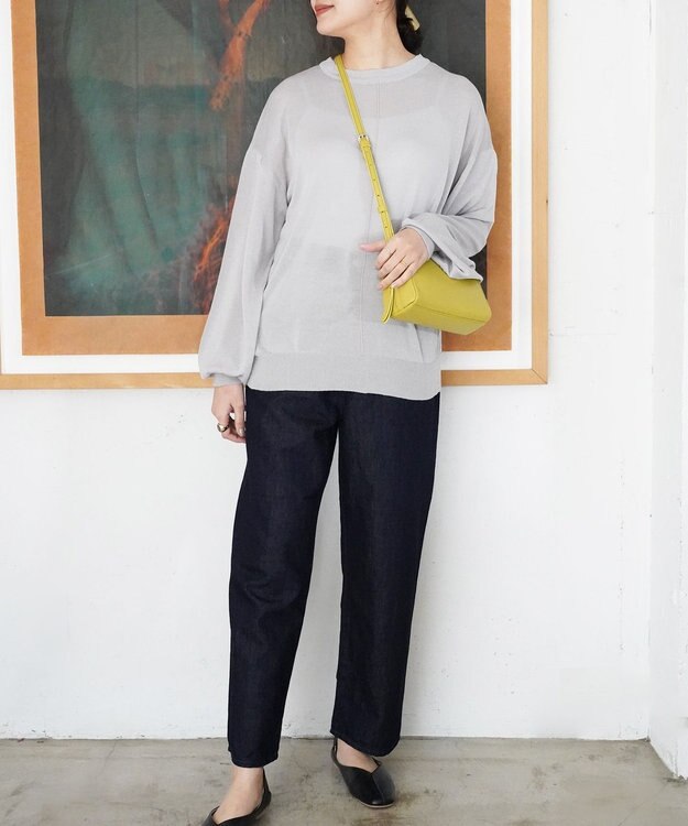 TOQUE 〈大草直子さんアドバイザー〉ウォッシャブルシルク×コットン ニットロングスリーブ グレー