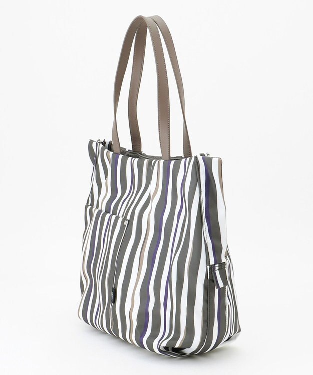 Y'SACCS 【ムック本掲載】ドローイングストライプ　トートバッグ グレー