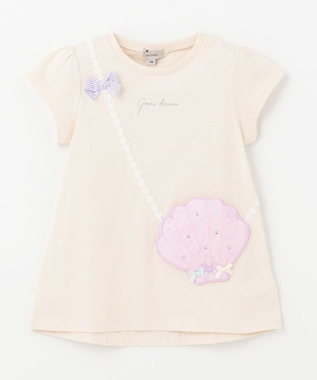 ANY KIDS 接触冷感ポシェットTシャツ エクリュ×シェル