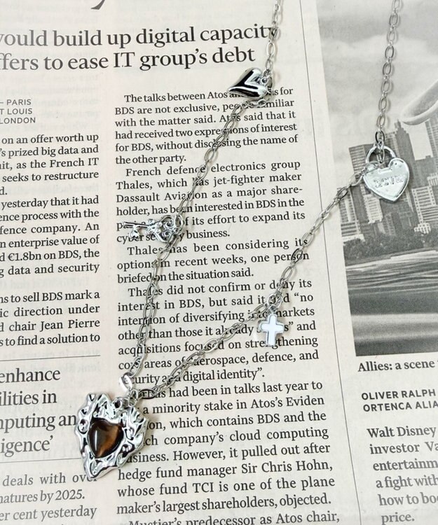 WEGO Lストーンハートジャラモチーフネックレス 柄2