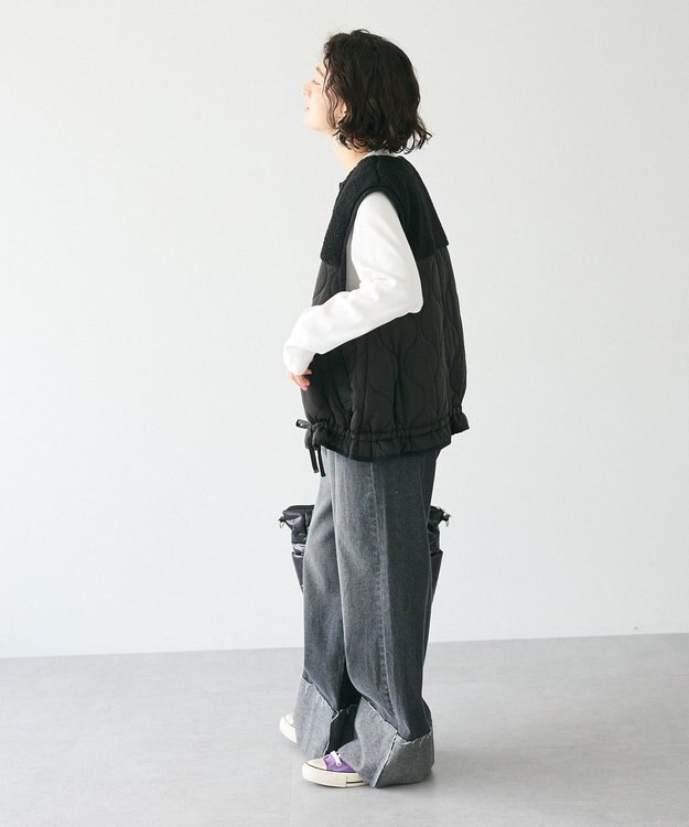 CRAFT STANDARD BOUTIQUE ボアキルティングベスト Black