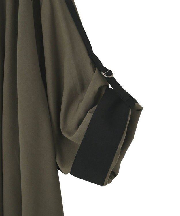 YECCA VECCA 2wayドロストスリーブバンドカラーシャツ Khaki