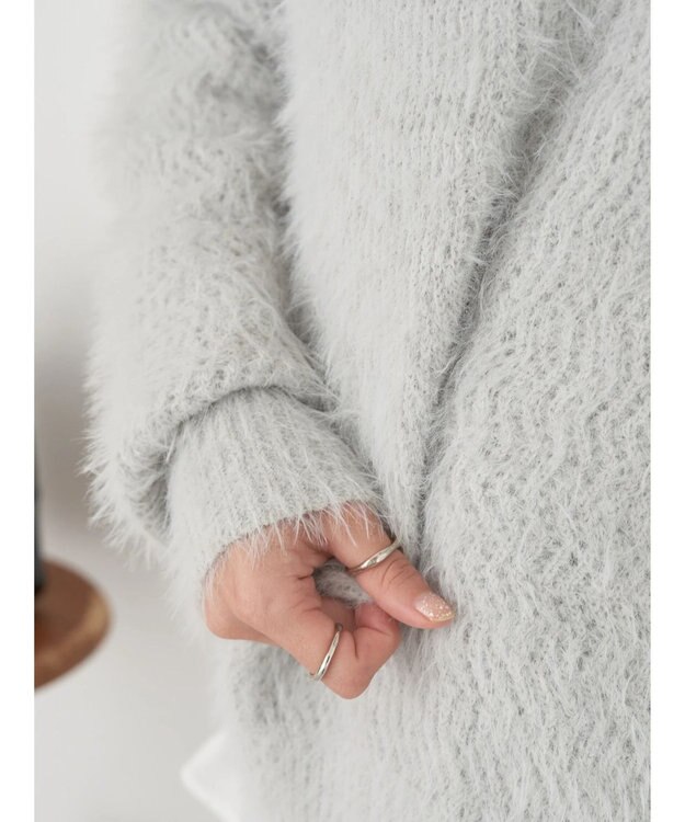 earth music&ecology ゆるモヘアライクレースニット Light Gray