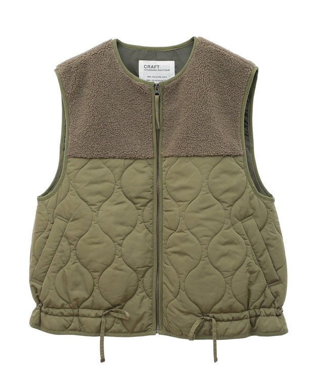 CRAFT STANDARD BOUTIQUE ボアキルティングベスト Khaki