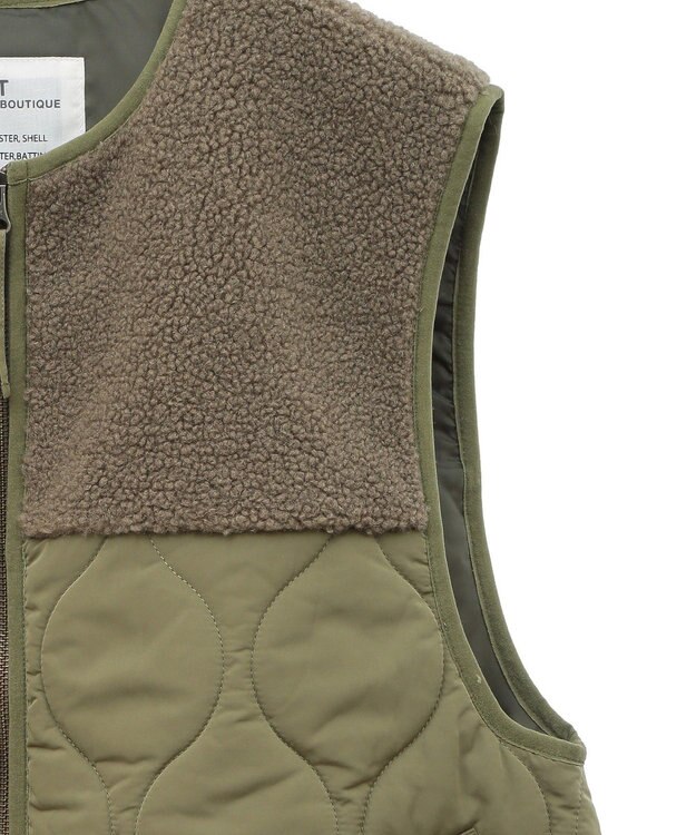 CRAFT STANDARD BOUTIQUE ボアキルティングベスト Khaki