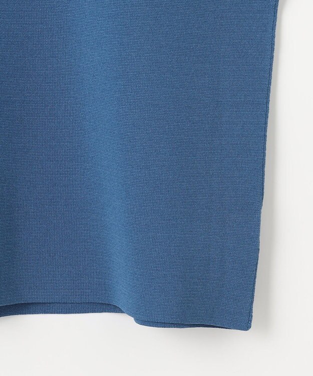 ANY ミラノリブニットポロ ブルー