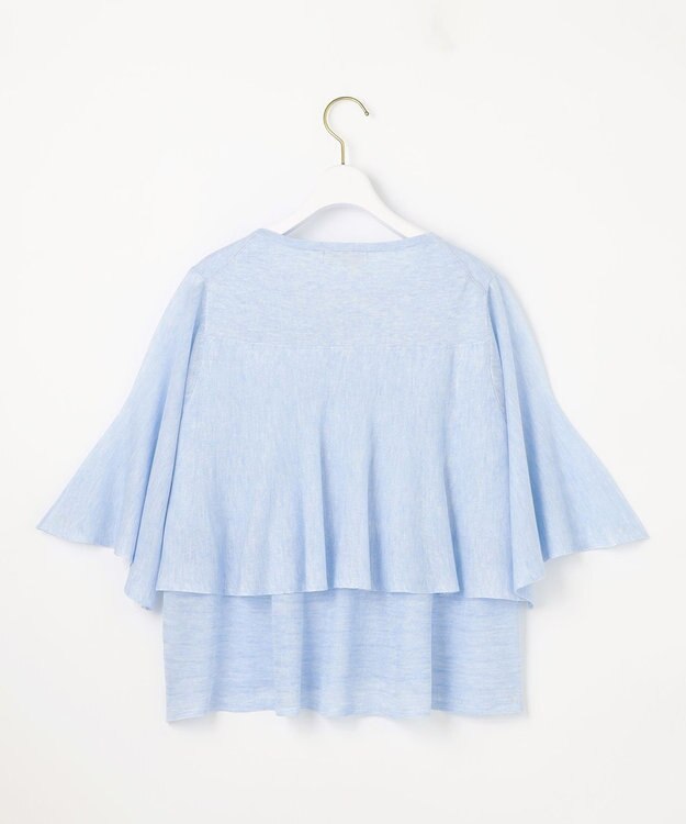 ANY SIS 【洗える】フリルシアー ニット ライトブルー