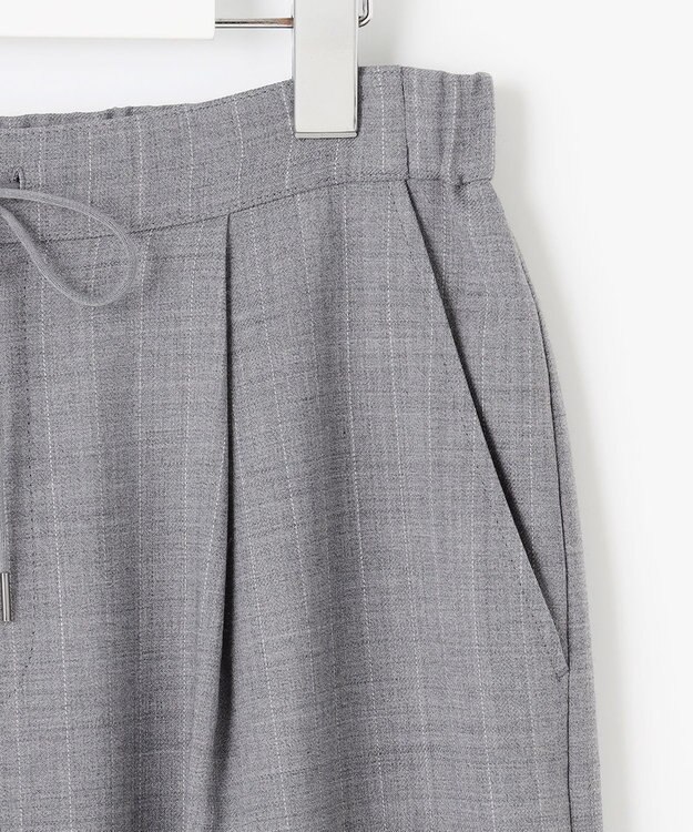 J.PRESS LADIES 【洗える】サイロウォッシャブル2wayストライプ ワイド パンツ グレーストライプ系1