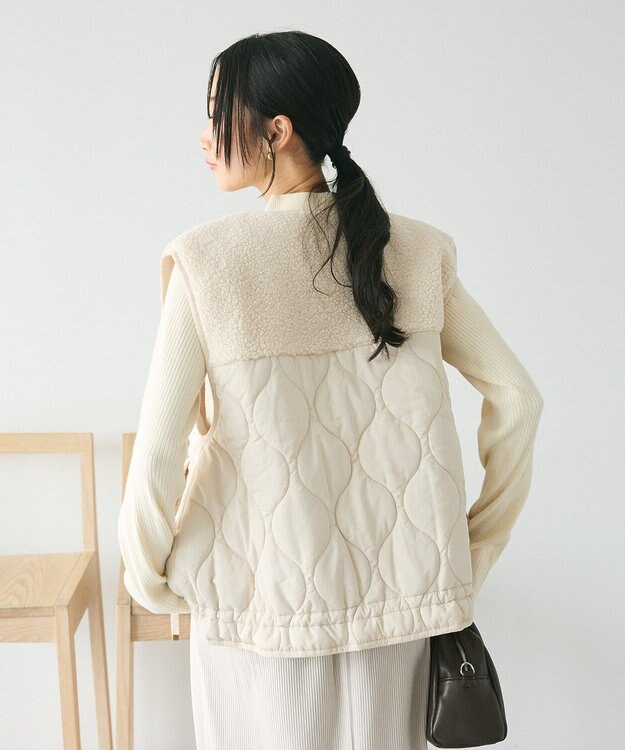 CRAFT STANDARD BOUTIQUE ボアキルティングベスト Ivory