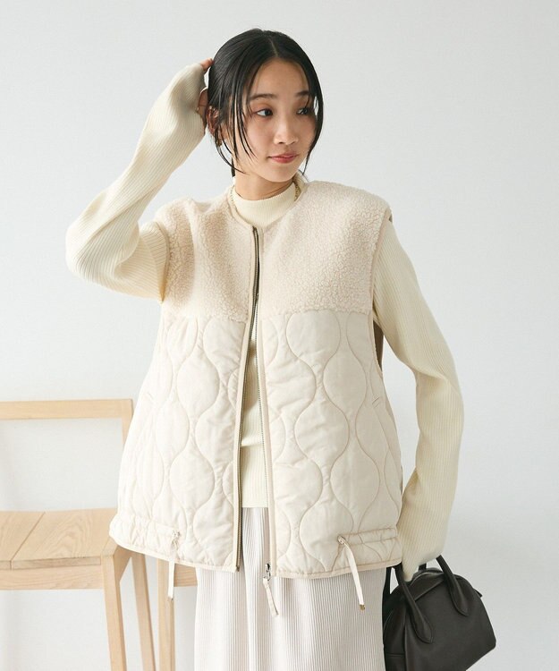 CRAFT STANDARD BOUTIQUE ボアキルティングベスト Ivory