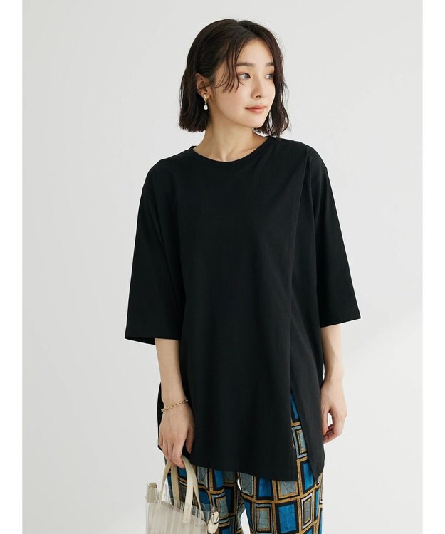 Green Parks アシメトリーデザインチュニック Black