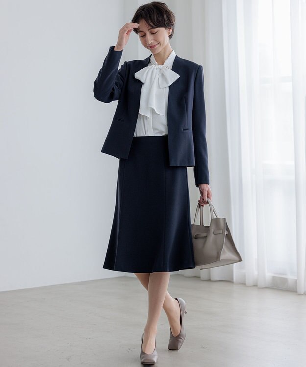 23区 S 【洗える】ドットドビーデシン ブラウス ホワイト系