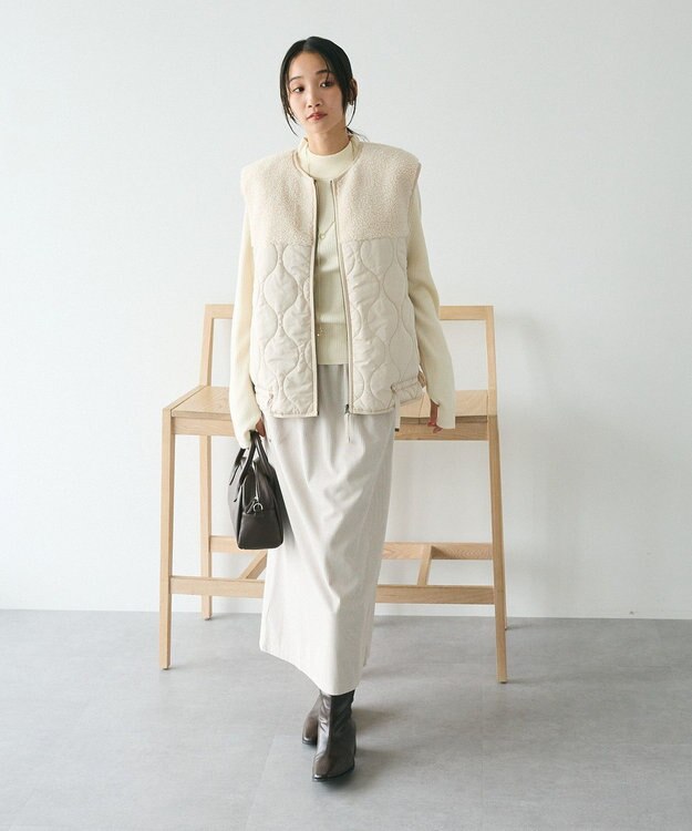 CRAFT STANDARD BOUTIQUE ボアキルティングベスト Ivory