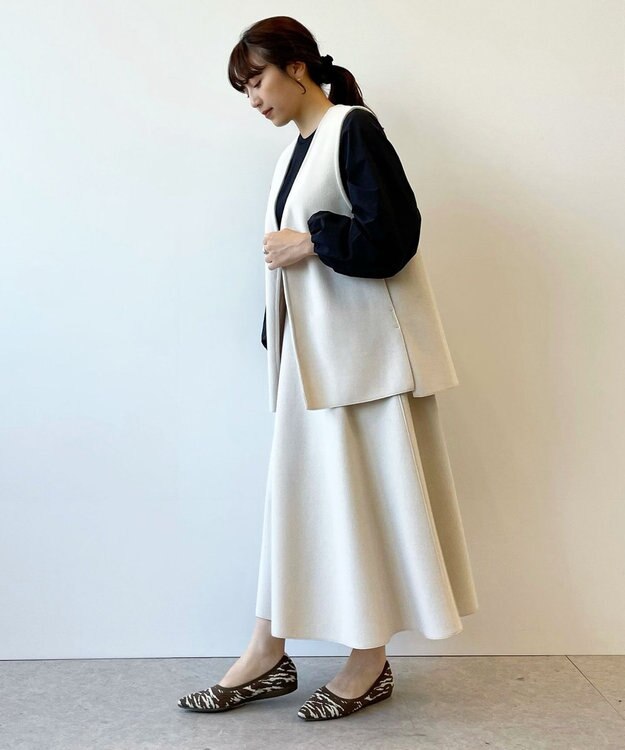 UNFILO 【セットアップ対応】ウールライク スカート アイボリー系