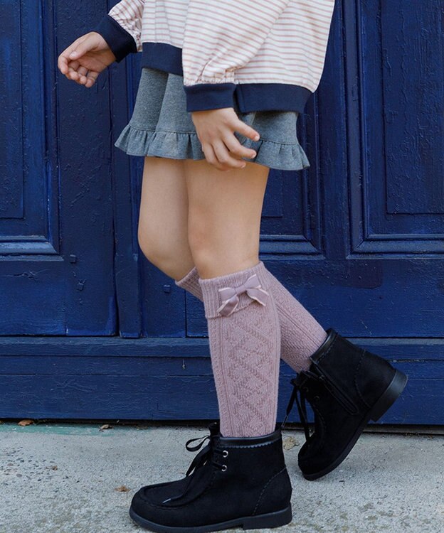 組曲 KIDS 【16-24㎝】ローゲージ ソックス ピンクベージュ系