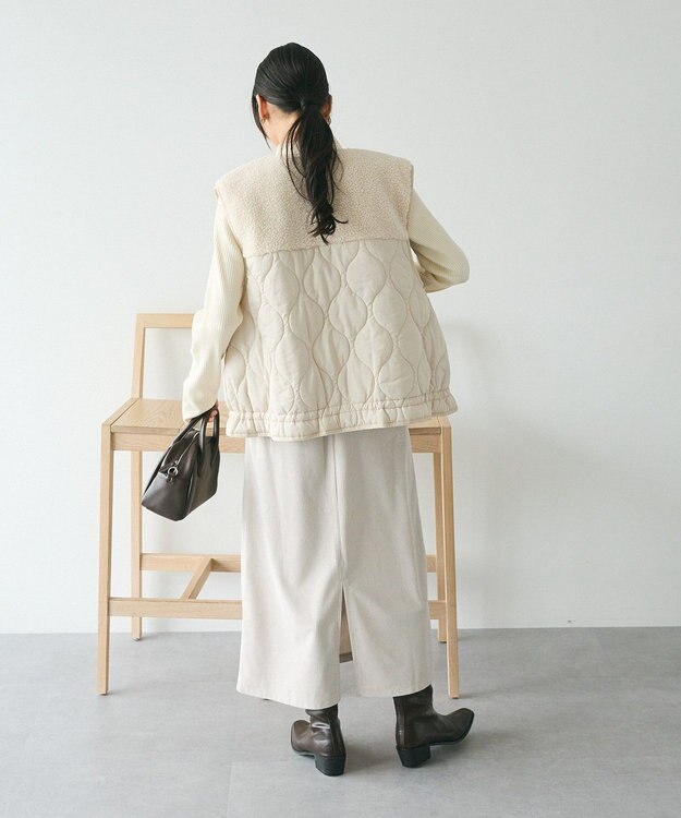 CRAFT STANDARD BOUTIQUE ボアキルティングベスト Ivory