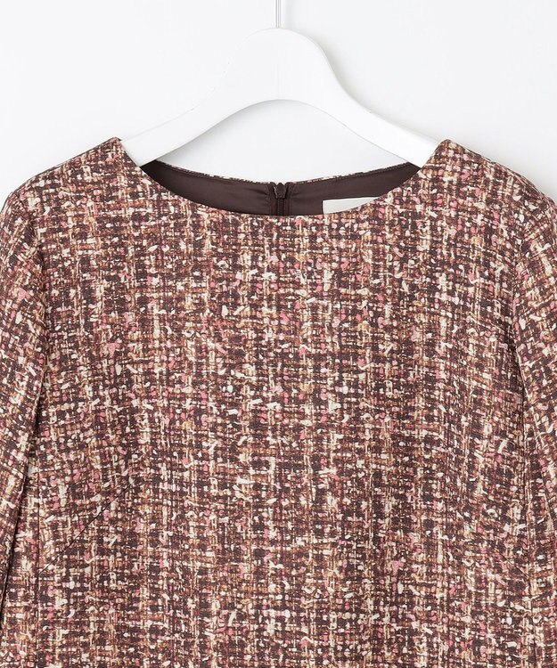 自由区 S プリントジャガードストレッチ  ワンピース ベージュ系5