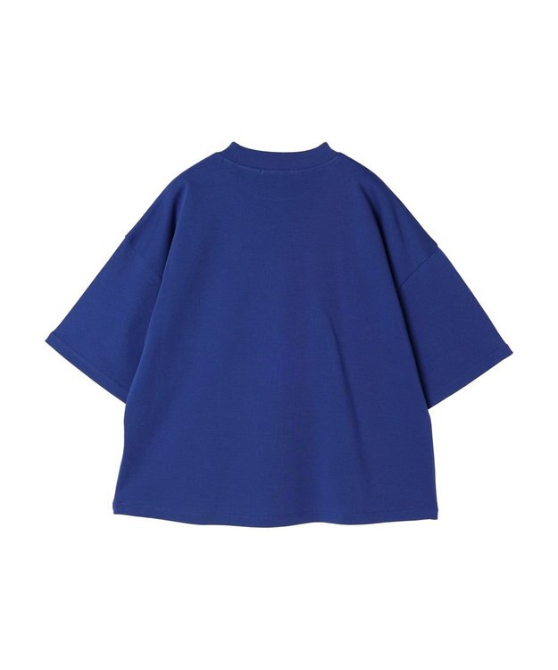 AMERICAN HOLIC モックネック５分袖カットプルオーバー Blue