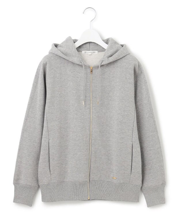 23区 【洗える】オーガニックコットンテリー ジップアップ フーディー ライトグレー系