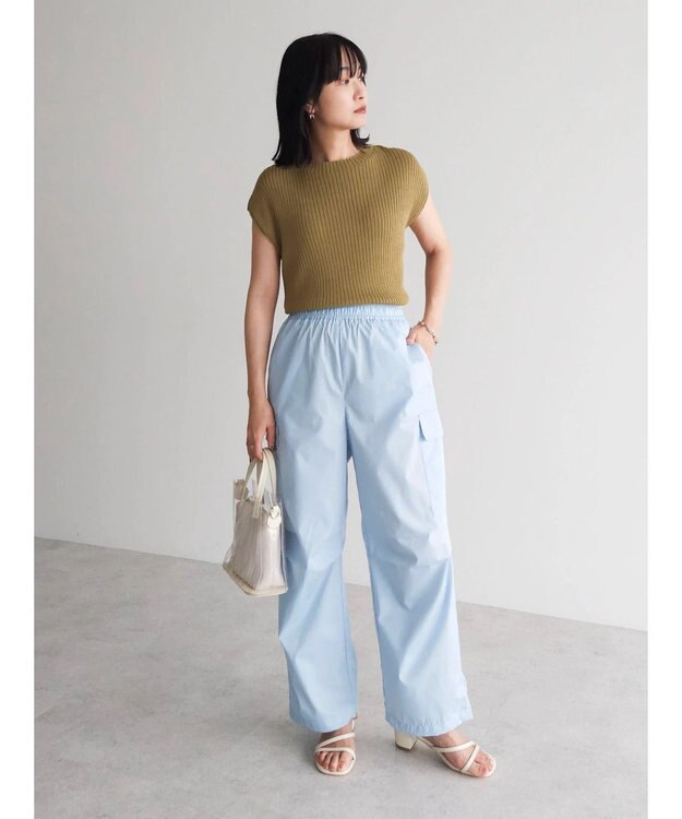 Green Parks ・Ｐｅｔｉｔ　Ｆｌｅｕｒ　フレンチスリーブリブニット Khaki