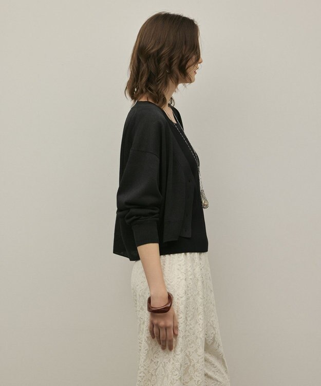 GRACE CONTINENTAL スリーブスリットニットカーディガン ブラック