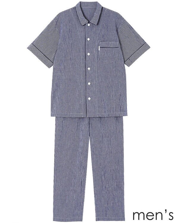 ワコール／睡眠科学 【メンズパジャマ】　5分袖　長ズボン　綿100%　楊柳素材　睡眠科学／ワコール　YGT139 コン