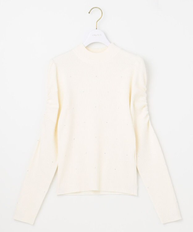 ANY SIS 【洗える】ビジュー プルオーバー オフ