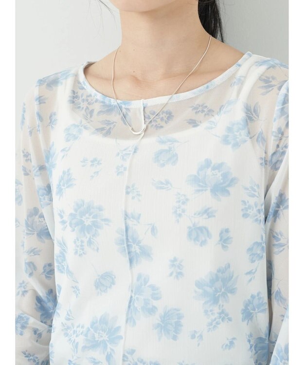 earth music&ecology フラワープリントシアーインナー Sax