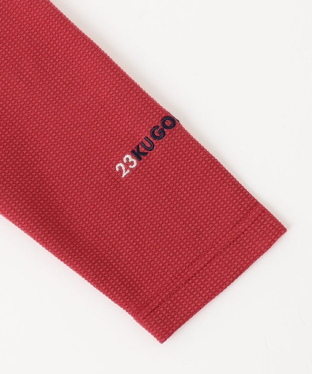 23区GOLF 【WOMEN】スクエアカノコ 長袖 ポロシャツ ワイン系