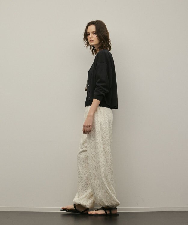 GRACE CONTINENTAL スリーブスリットニットカーディガン ブラック