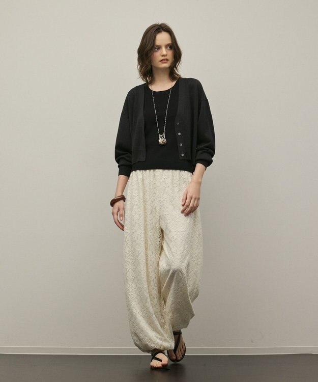 GRACE CONTINENTAL スリーブスリットニットカーディガン ブラック