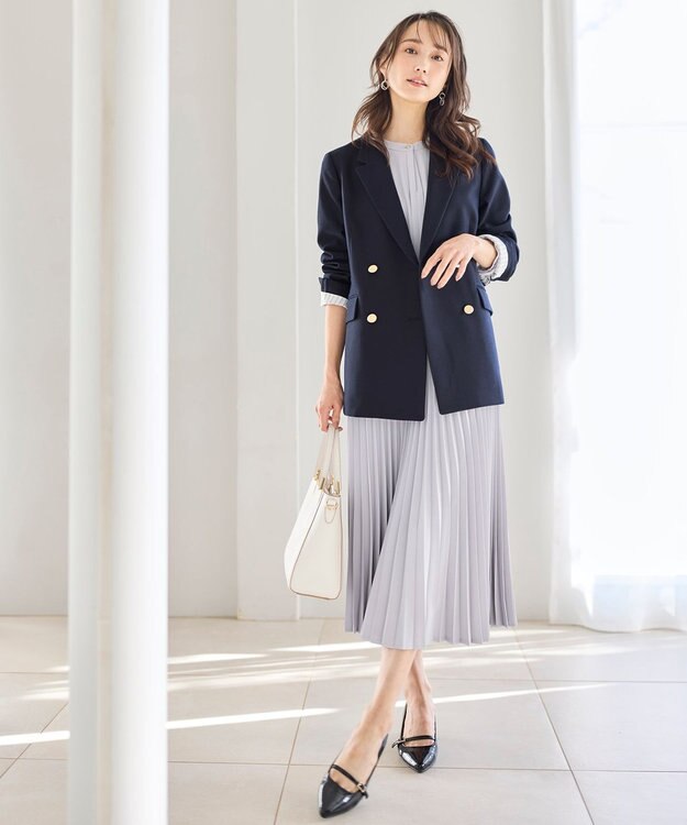 ANY SIS 【洗える】褒めらレディテーラード ジャケット ネイビー