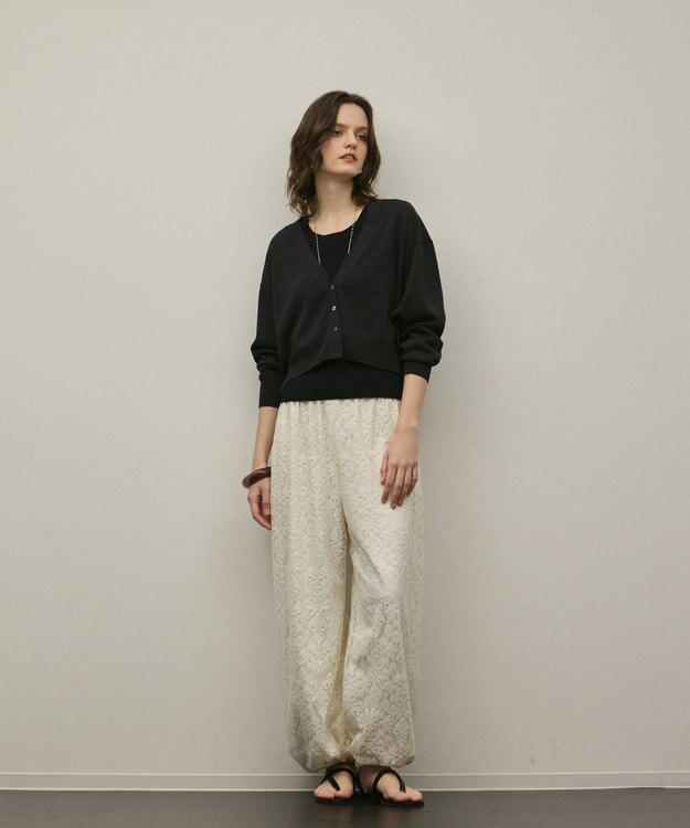 GRACE CONTINENTAL スリーブスリットニットカーディガン ブラック