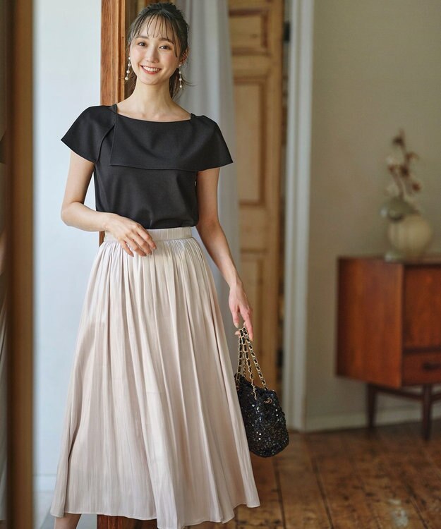 ANY SIS S 【洗える】オーロラギャザー スカート アイボリー