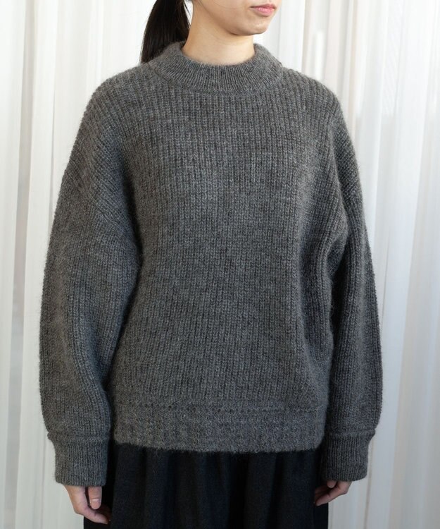 muuc アルパカモヘヤ畦編みプルオーバー グレー
