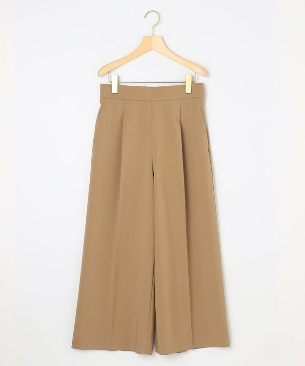 組曲 【美シルエット・ストレッチ・シワになりにくい】オシャクロス ガウチョパンツ ベージュ系