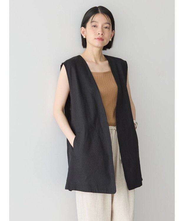 AMERICAN HOLIC リネンブレンドジレベスト Black