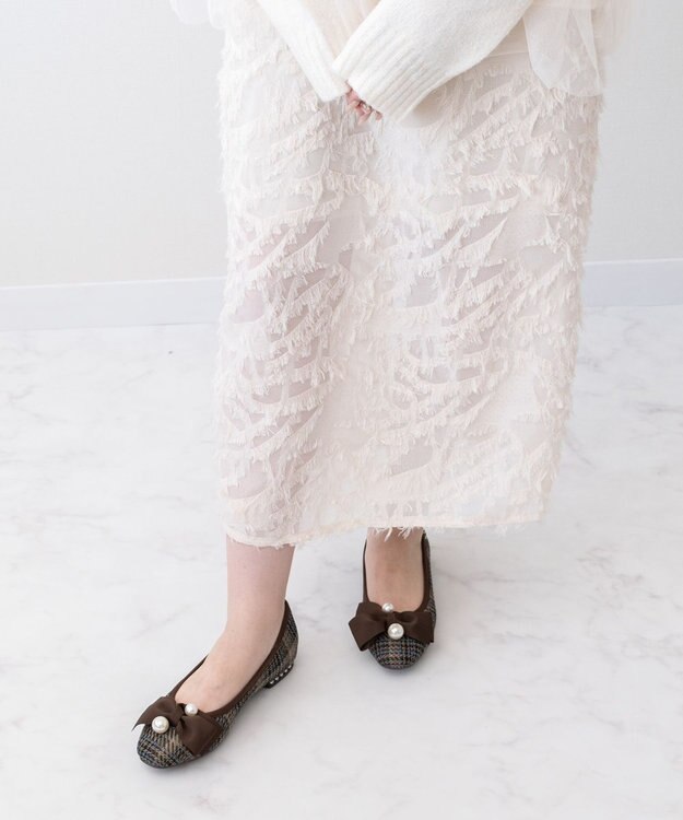 Bridget Birkin 【Bridget Birkin】ビッグパールリボンフラットシューズ ブラウン雑材