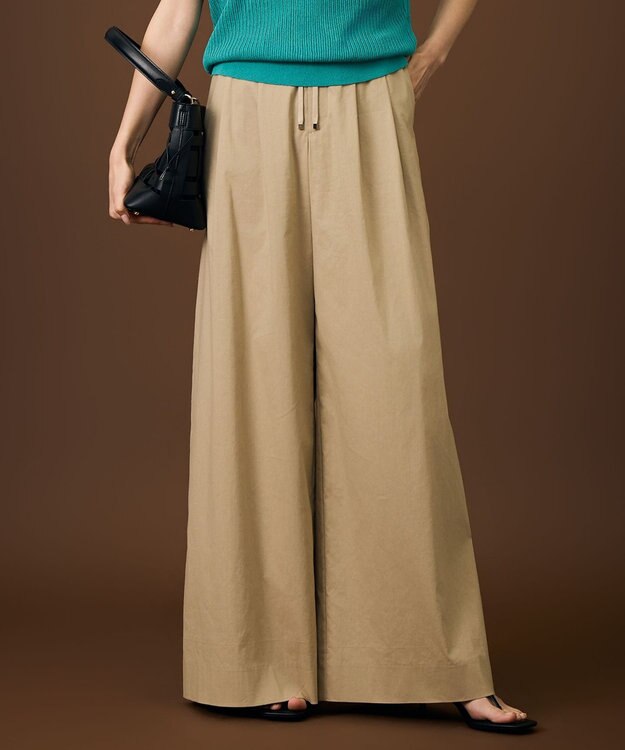 自由区 ファンクショナル2タックワイド パンツ ベージュ