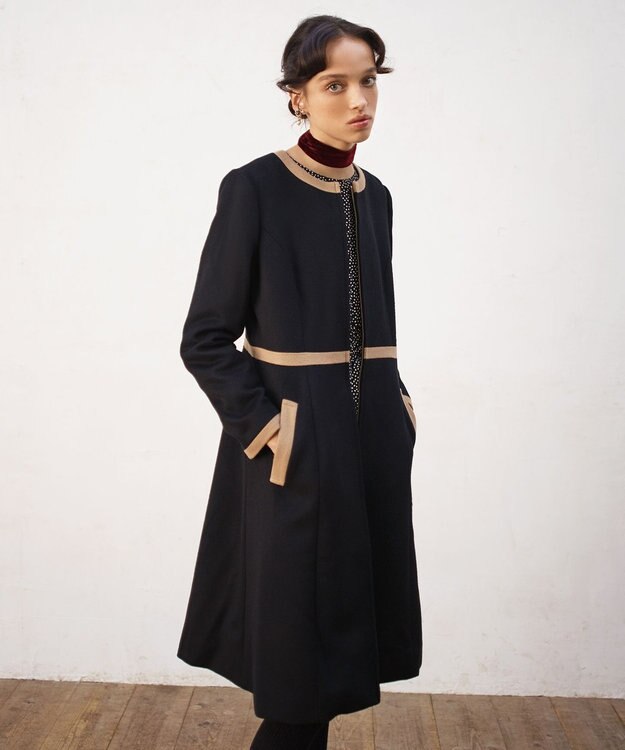 TOCCA MUSE ウールメルトンコート ブラック系8