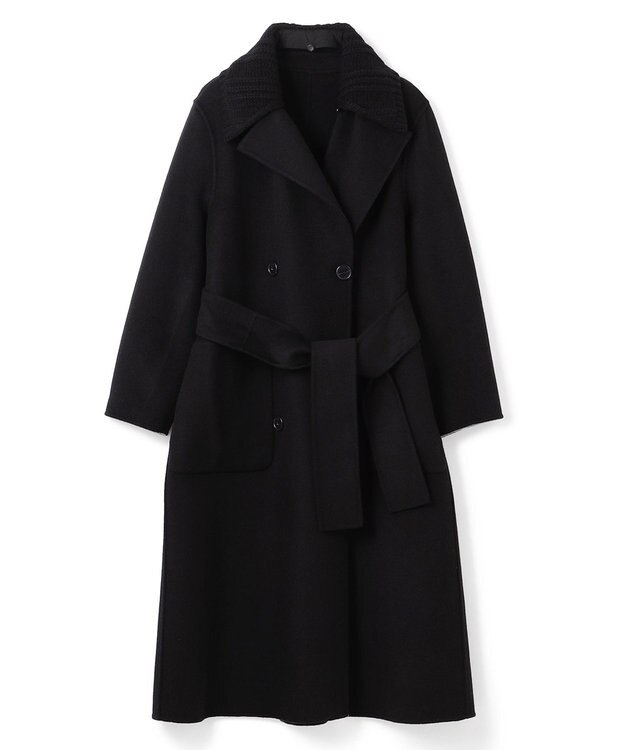 JOSEPH ダブルフェイスカラーブロック　ダブルブレステッドコート Black/grey