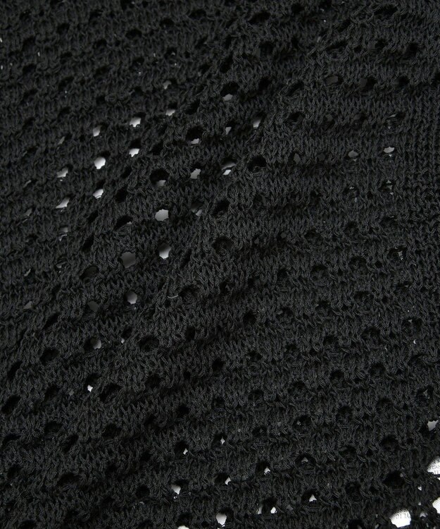 CRAFT STANDARD BOUTIQUE ハーフスリーブメッシュニットカーディガン Black