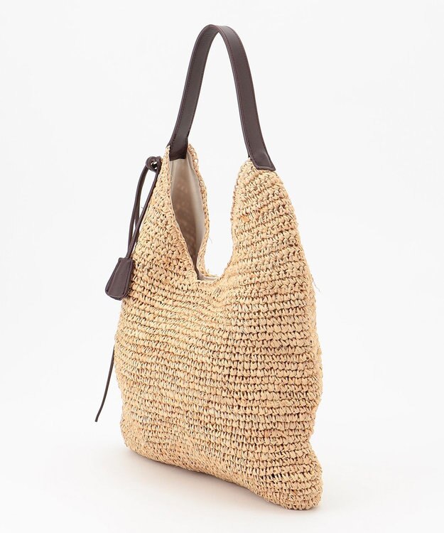 自由区 ラフィアワンショルダー バッグ ベージュ系