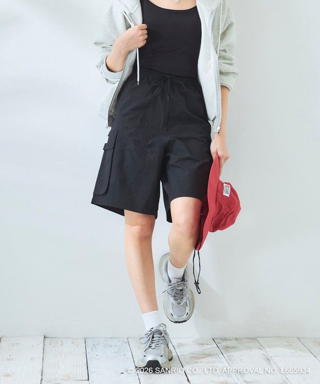 OP／FILA 【Ocean Pacific×ハローキティ】水陸両用ハーフパンツ ブラック