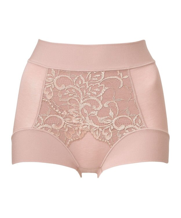 BRADELIS New York 【BRADELIS NewYork peace】綿混フィットレースショーツ25 深め 補正下着 ヒップアップ 美尻 ローズベージュ