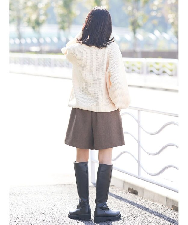 earth music&ecology マットベロアモールプルオーバー Ivory