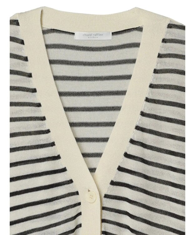 Green Parks さらっと　Ｖネックカーディガン Border