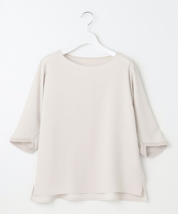 23区 L 【洗える】ストレッチジョーゼット フォルム カットソー ベージュ系