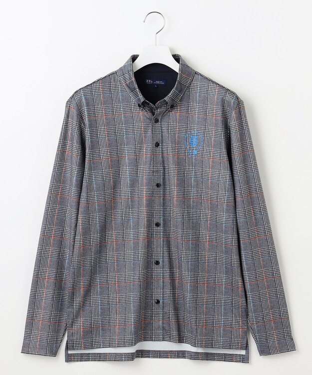 23区GOLF 【MEN】【吸水速乾/UVカット】タータンチェック柄長袖シャツ ネイビー系3